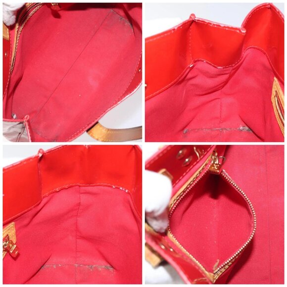 LOUIS VUITTON Monogram Vernis Reade PM Hand Bag Red Rouge M91088 LV Auth bs26993 - Picture 16 of 16